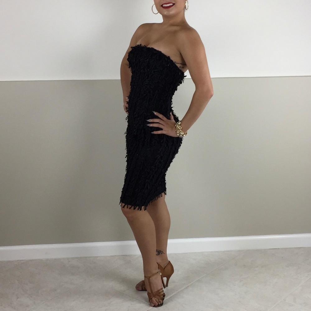 Lillie Rubin, Strapless Dress, Black, Size 2